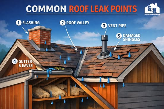 5 Most Common Leak Points in a Roofing System